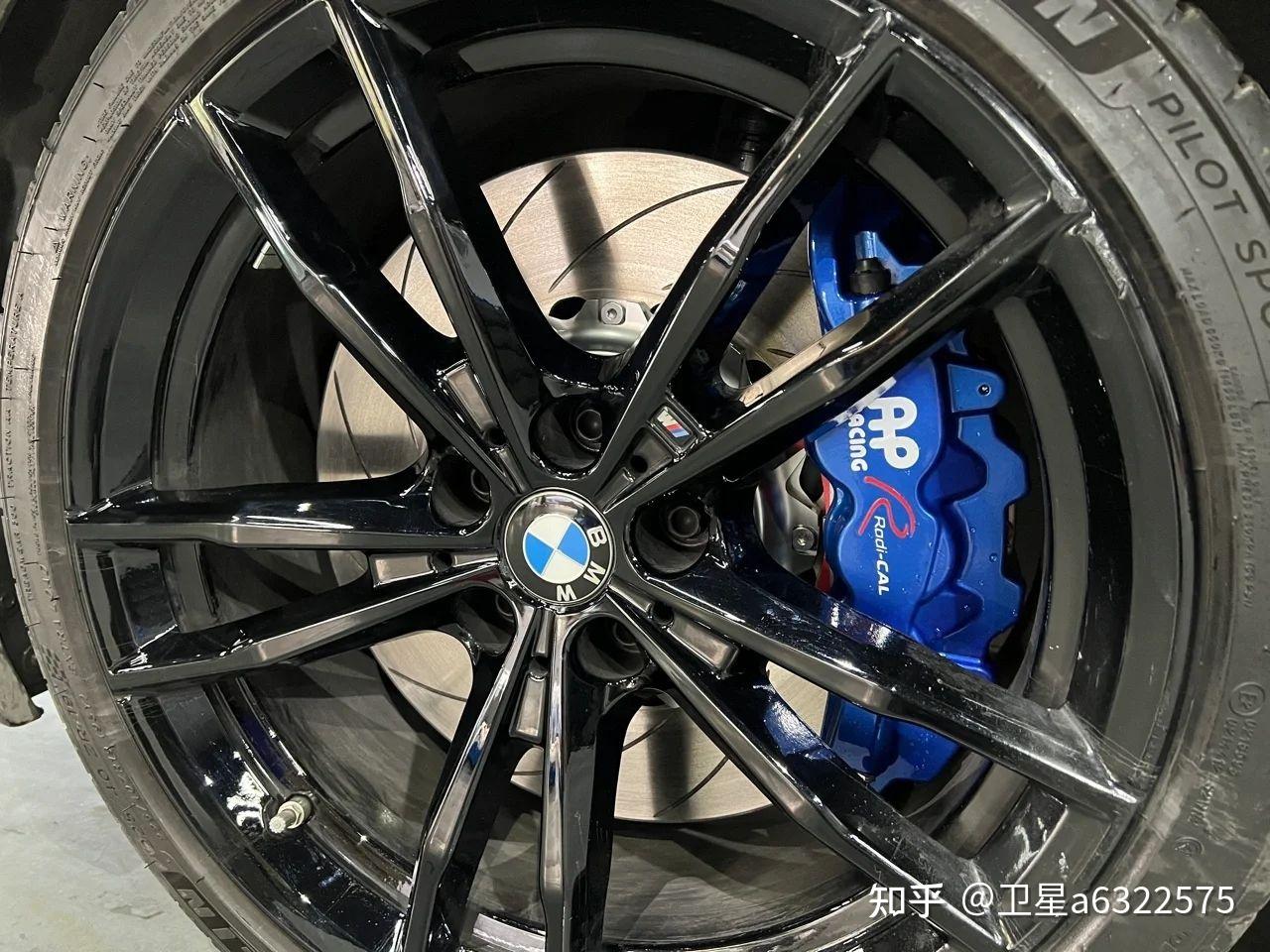 宝马3系刹车改装ap8522六活塞蓝色卡钳耀眼夺目制动撩妹必备神器