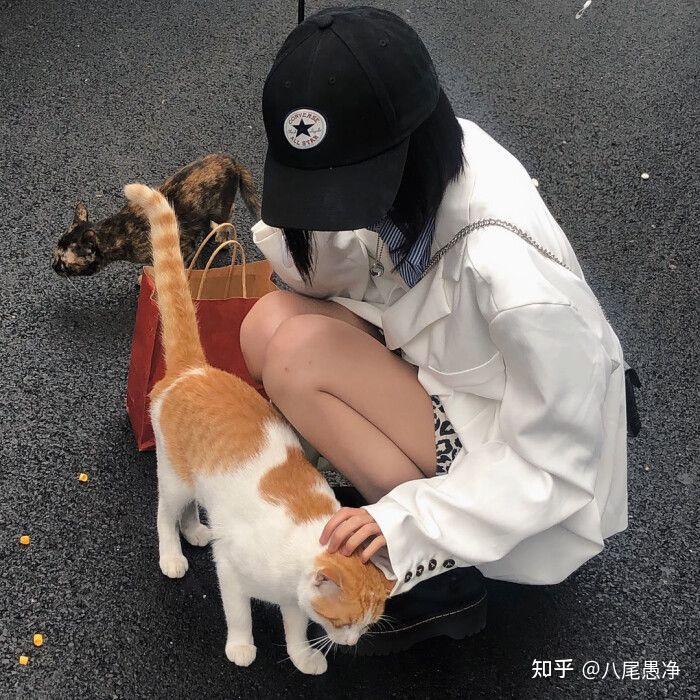 女生与猫 头像78