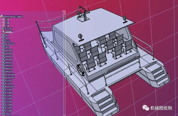 海洋船舶navalart双体船模型3d图纸stepigs格式