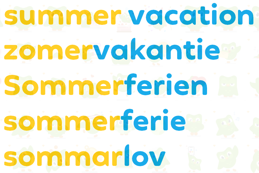 丹麦语sommerferie瑞典语sommarlov芬兰语kes01loma日语夏休み韩语