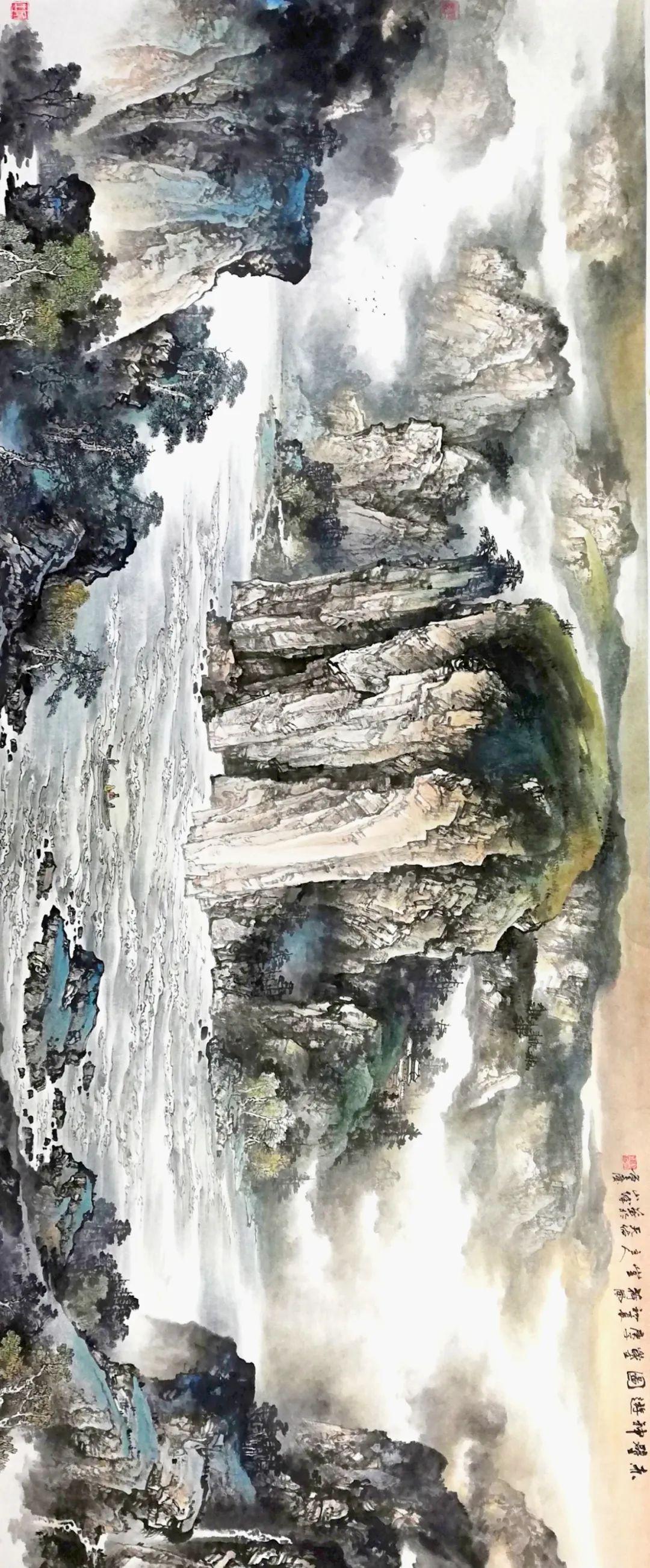 著名彩墨山水画家杨天佑作品欣赏(接受定制,任一尺寸均可) - 知乎