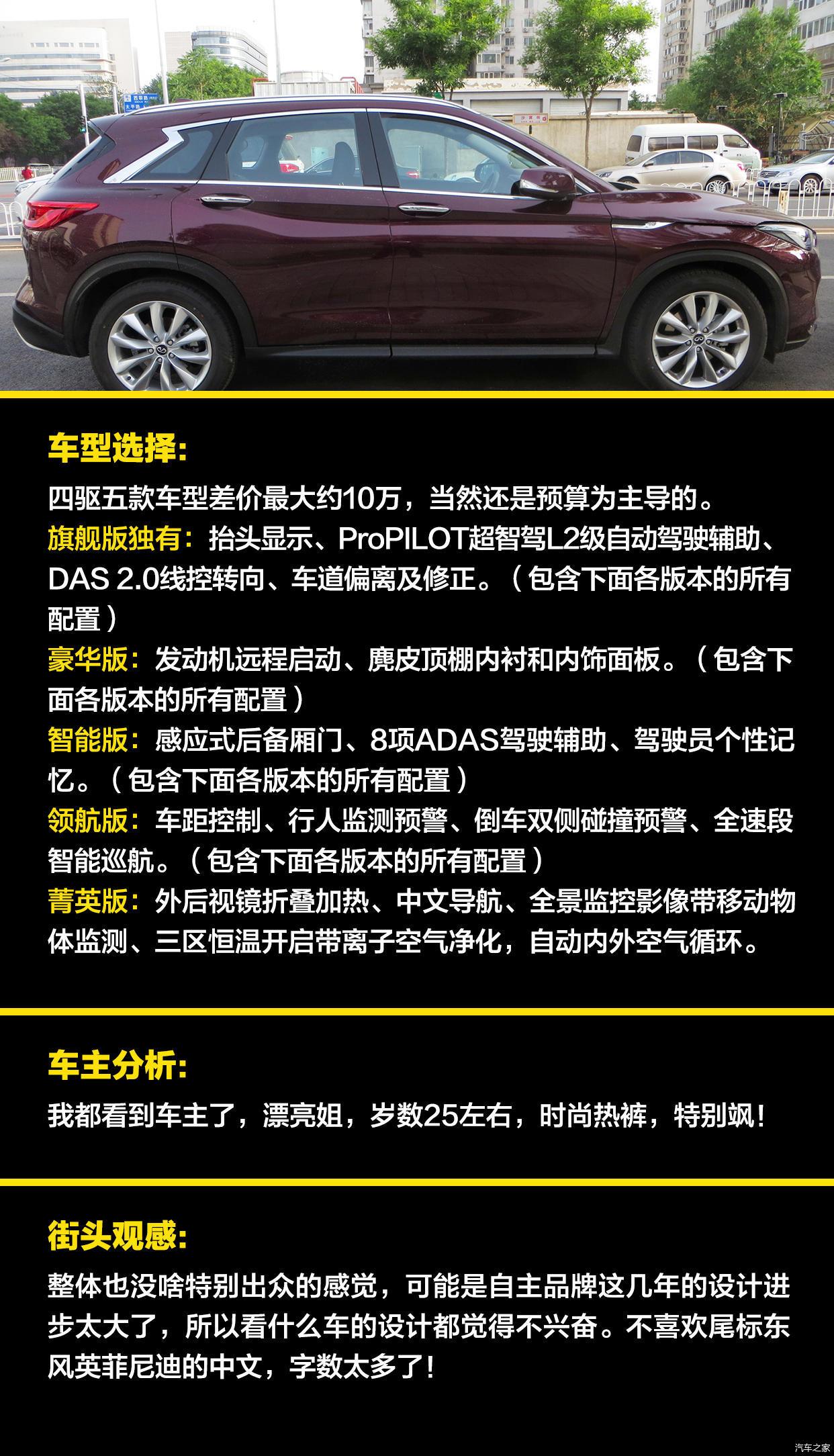 漂亮姐姐提的qx50这车现在提的也很多啊