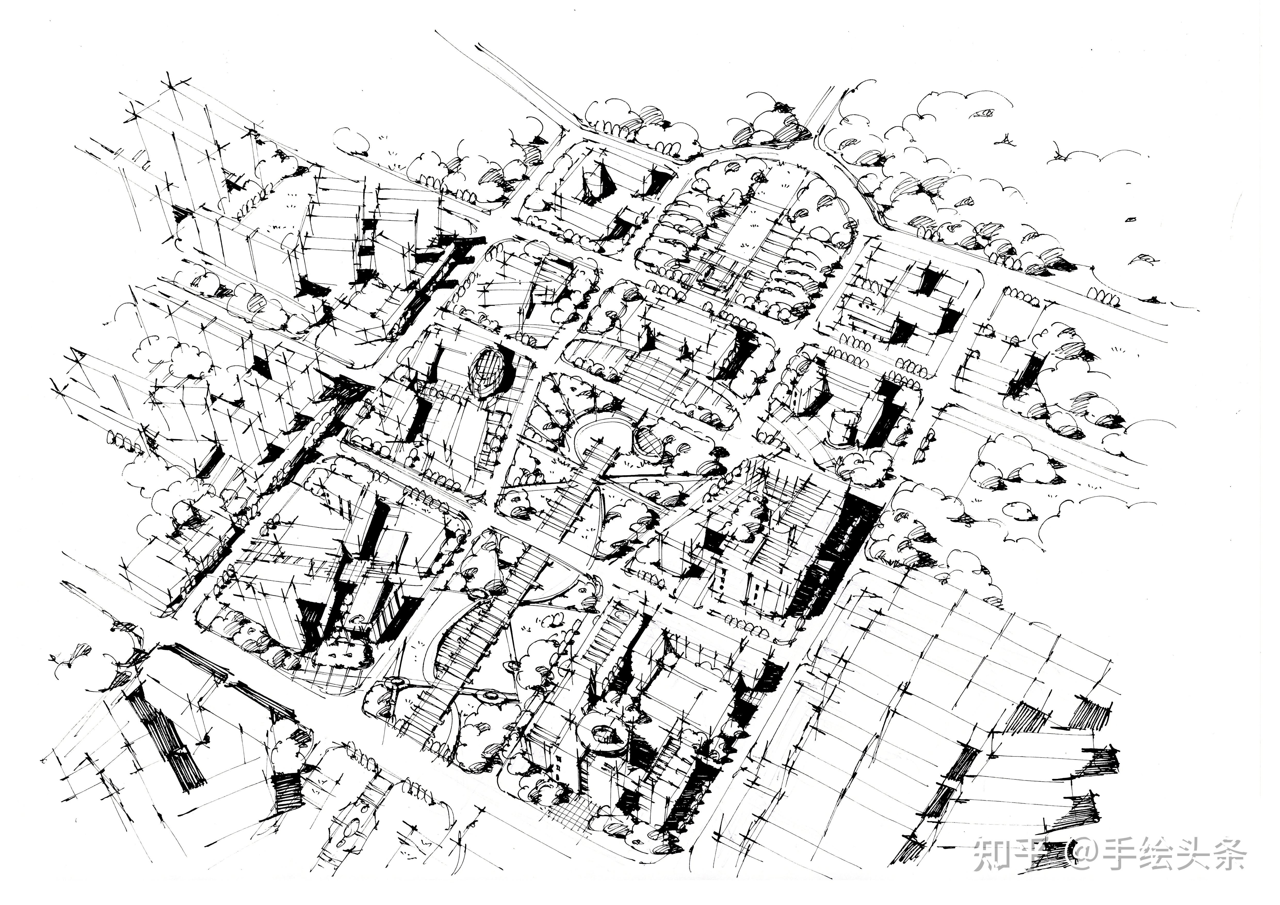 城乡规划快题平面图鸟瞰图怎么画才能美观