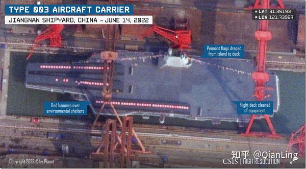 卫星地图上福建舰（003号航母）的下水历程 - 知乎
