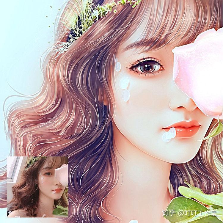 真人照片转手绘头像绘画人物设计定制作