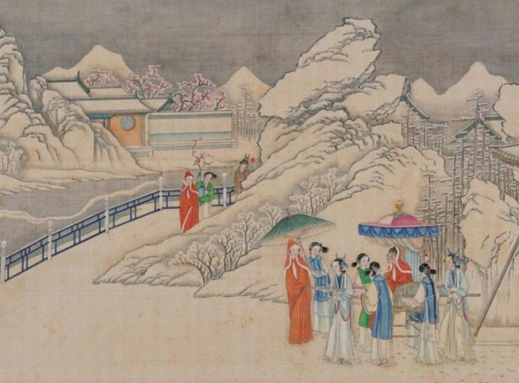 《红楼梦》第四十九回中,便有众人在芦雪庵赏梅,作诗的情节.