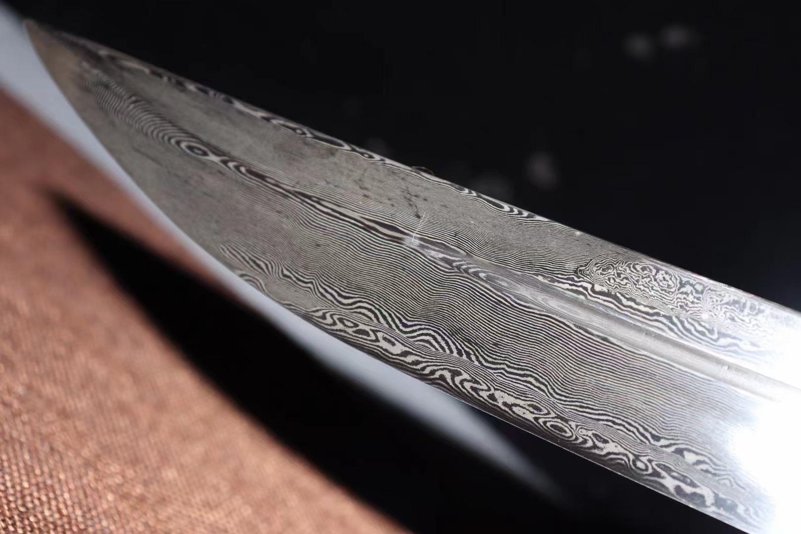 龙泉宝剑26寸花纹钢曲柄雁翎刀未开刃