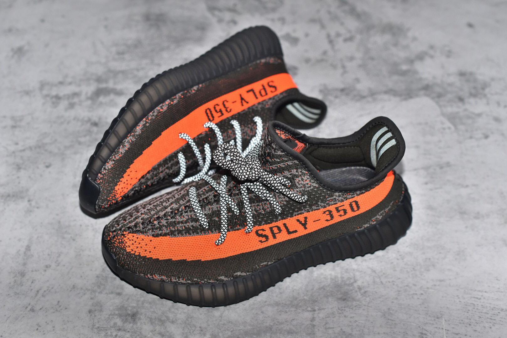 阿迪达斯灰橙暗黑adidasyeezy350v2boostcarbonbeluga30椰子运动鞋