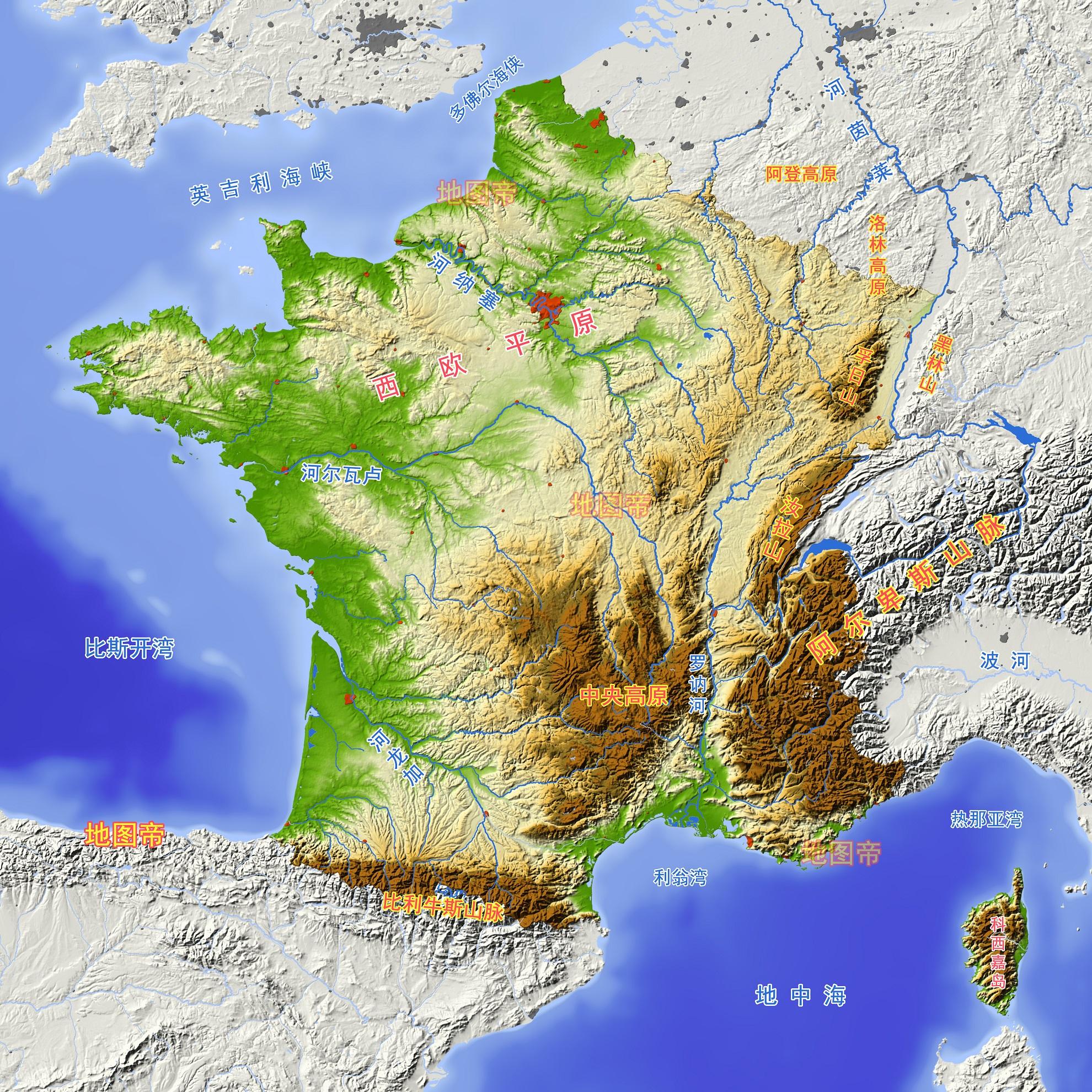 法国地图中文版全图_法国地图查询