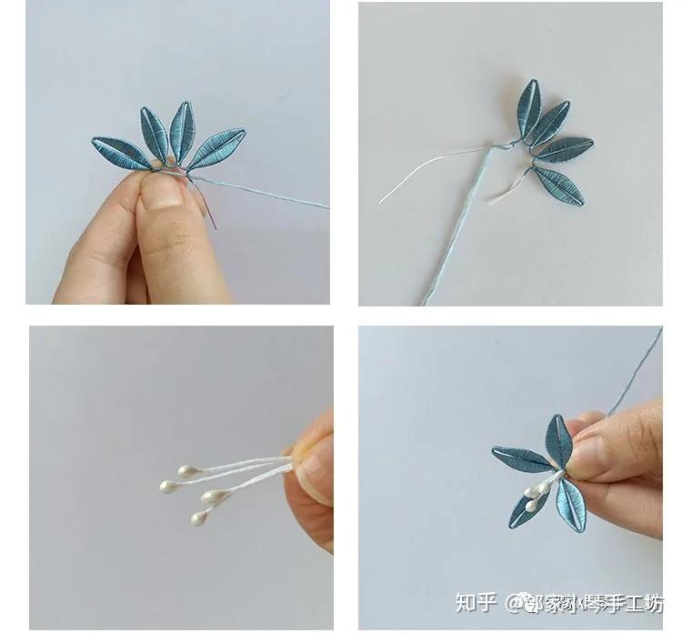 【缠花教程】—仿故宫蓝色妖姬(下)发梳