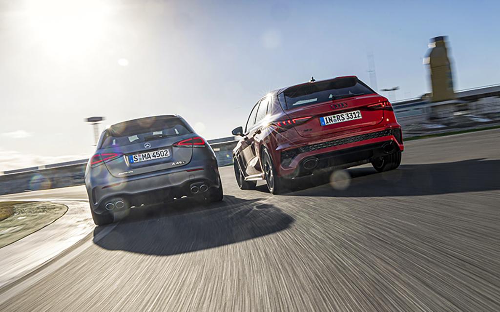 漂移表演赛奥迪rs3与梅赛德斯amga45s