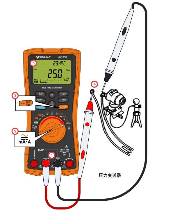 使用万用表测量ac电流或dc电流步驟