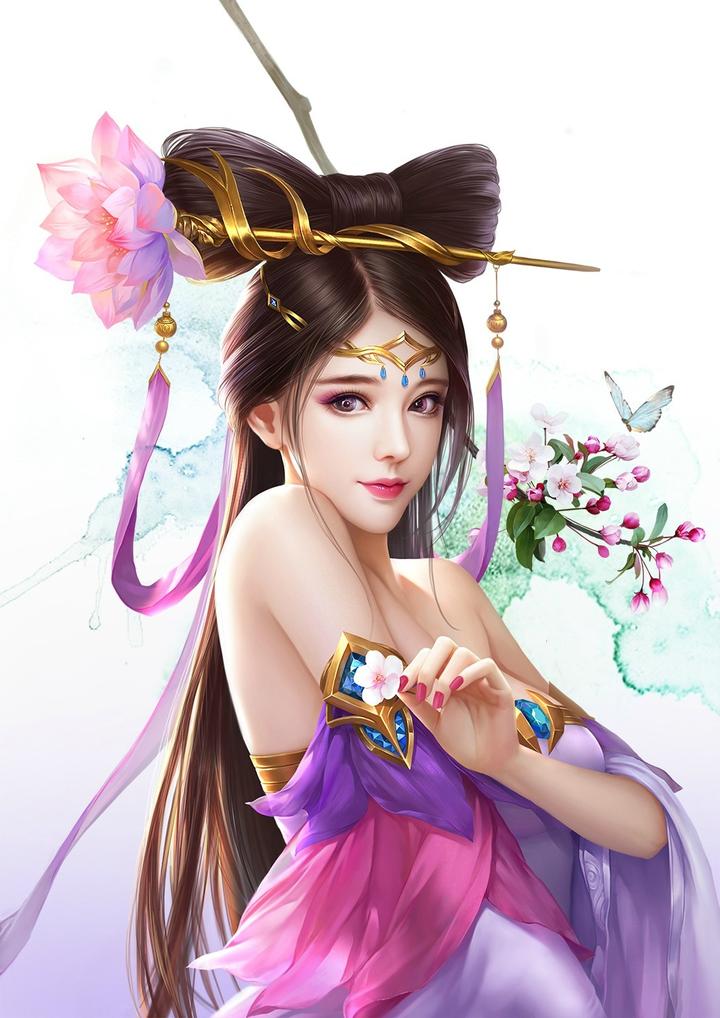 3D古风中国风仙侠美女游戏插画立绘CG设计参考美术图片素材- 知乎