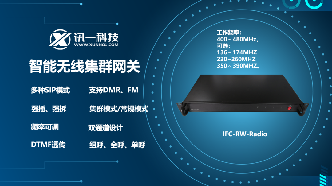 无线集群对讲网关(内置对讲机射频模块)