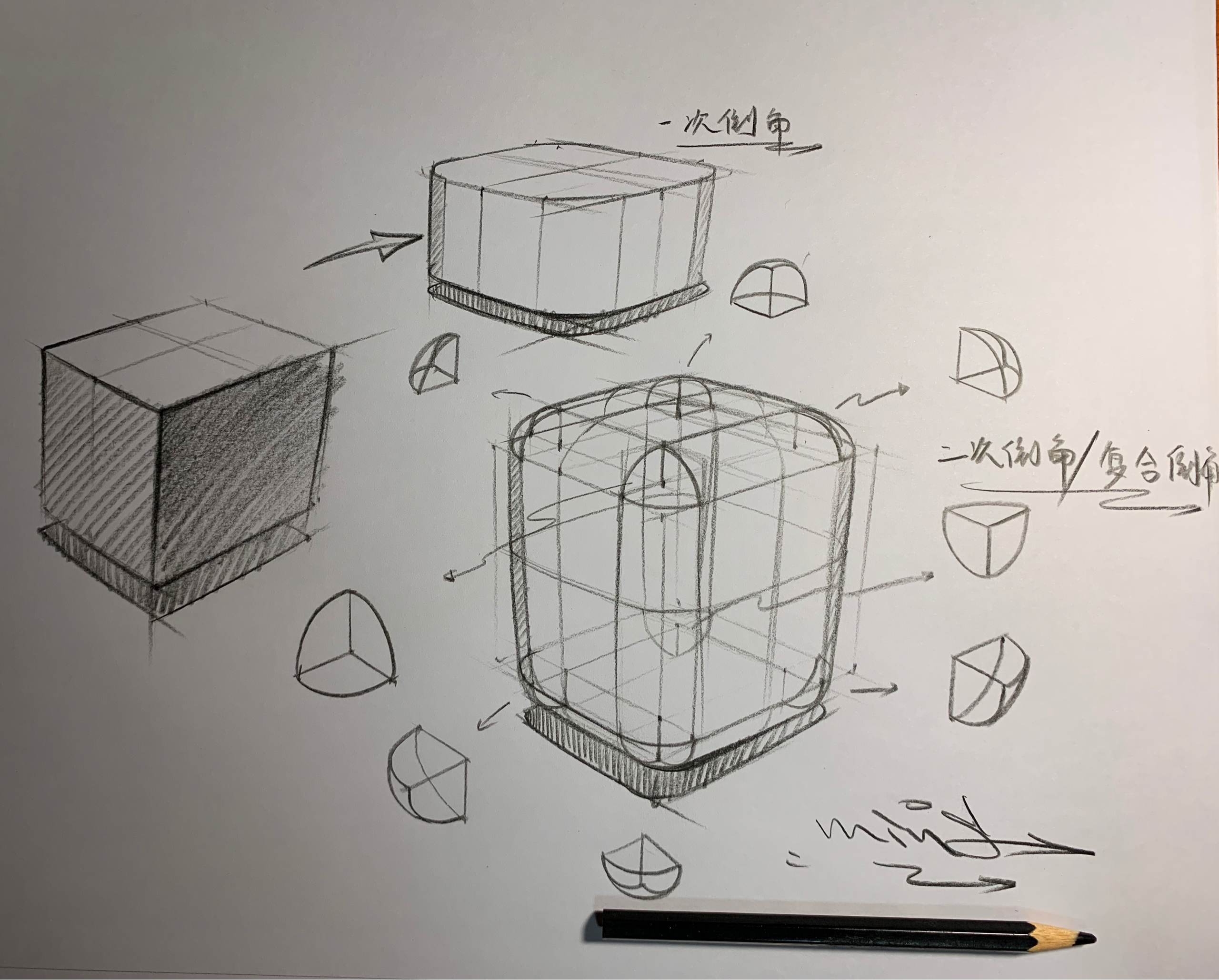 minsketch工业设计手绘中剃须刀的画法