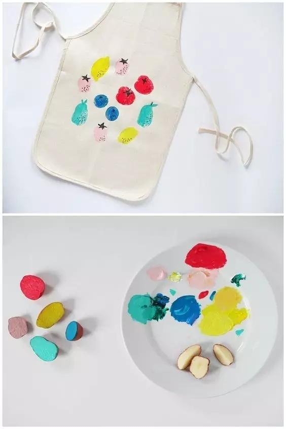 幼儿园拓印画一颗土豆就够你玩一整天