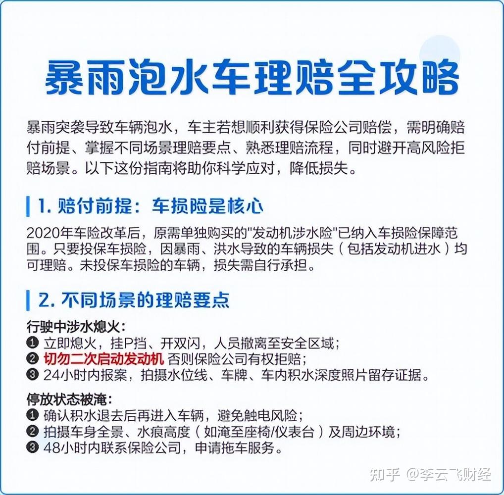 车子泡水!保险公司凭啥不赔?车险新规出来了