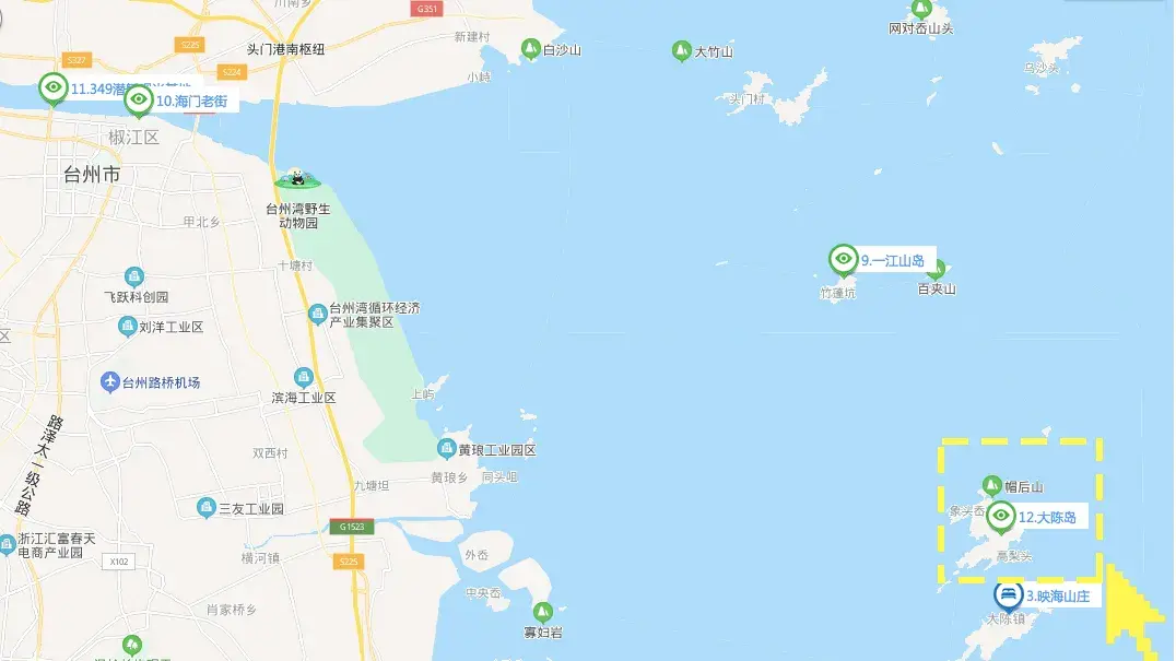 大陈岛位于台州,杭州2h高铁就能抵达,距离网红海滨小城的温岭相当近