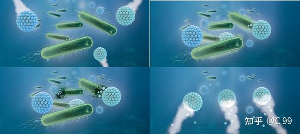 1.典型的细菌一般带负电荷.过氧化氢干雾微粒被吸引到其周围.2.