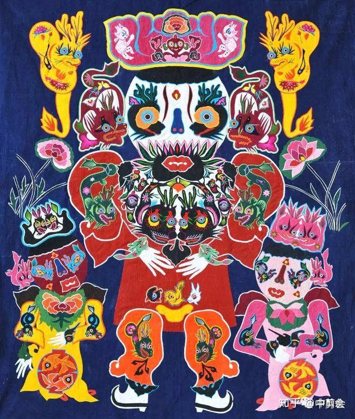 陕西■布堆画:《莲生贵子》/ 高凤莲 / 陕西■布堆画作品 / 高凤莲