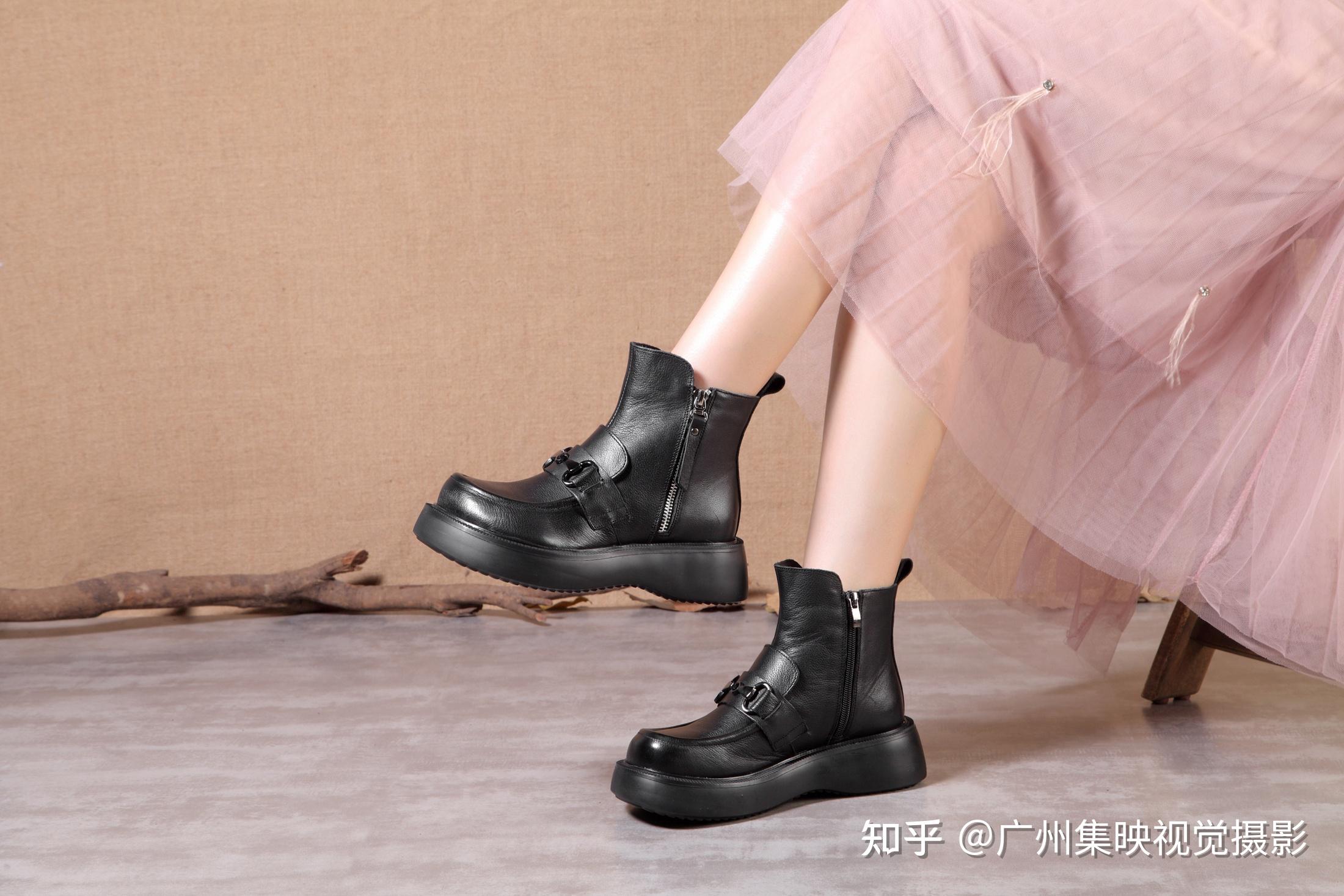 真皮女靴拍照文艺鞋子拍摄脚模照片