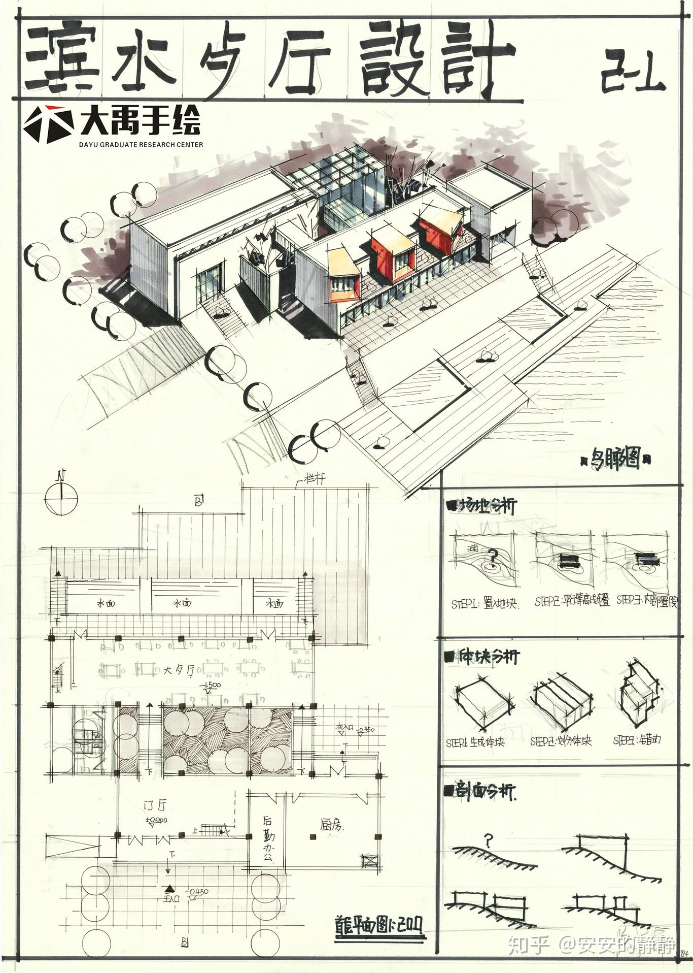 建筑考研快题方案设计【餐厅】 - 知乎
