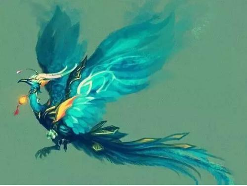 知协查询了解到,"青鸾"在我国古代传说中属于凤凰一类的神鸟,赤色多者