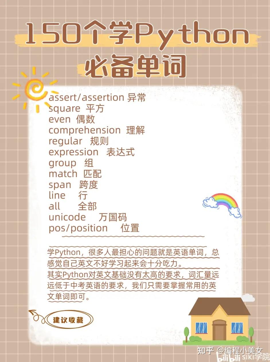 3天学完,150个学Python必备单词! - 知乎