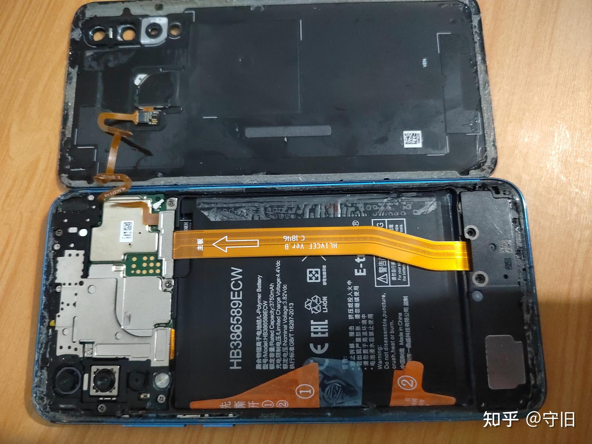 华为nova4按照教程换电池后开不了机拆后盖的时候把信号线弄断了装好