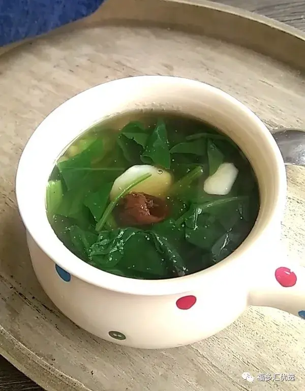 黑蒜山药菠菜汤