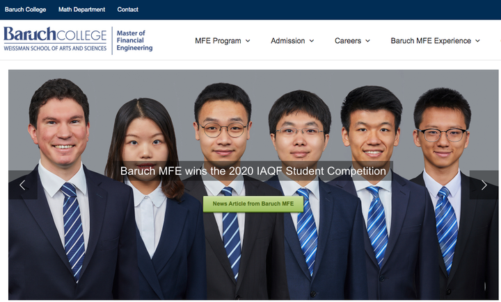 Baruch Masters In Financial Engineering 美国研究生项目 | 纽约市立大学巴鲁克学院 - 金融工程硕士 CUNY Baruch College - Master of