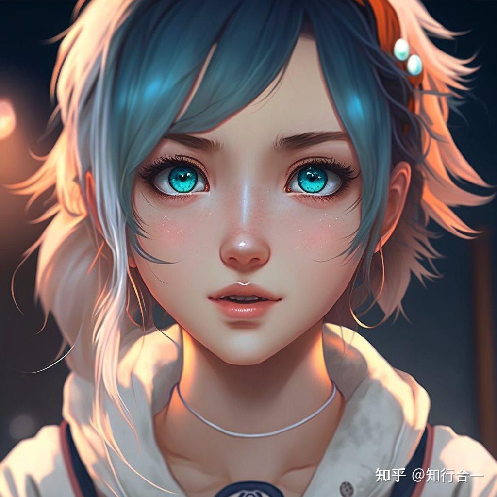 4-v 4novapunk anime girl, blue eyes, realistic webtoon style, in