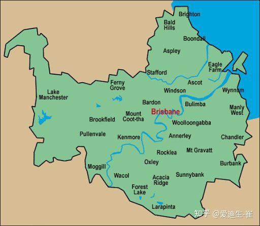 布里斯班河地图图片