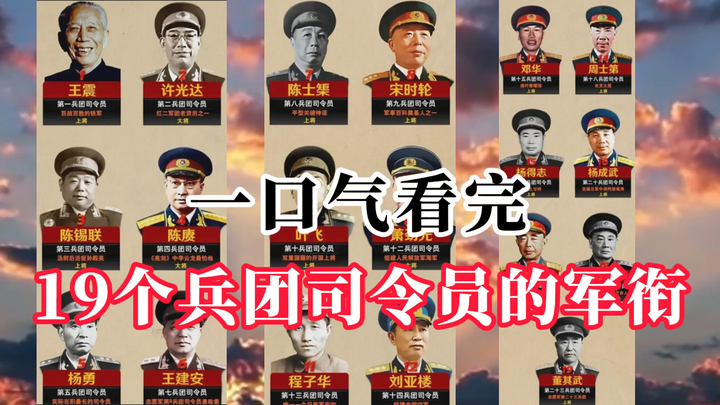 一口气看完,解放军19个兵团司令员,谁的军衔最高 - 知乎