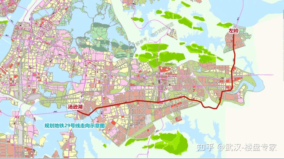地铁29号线走向示意图:武汉地铁29号线与30号线一样,也是远景规划线路