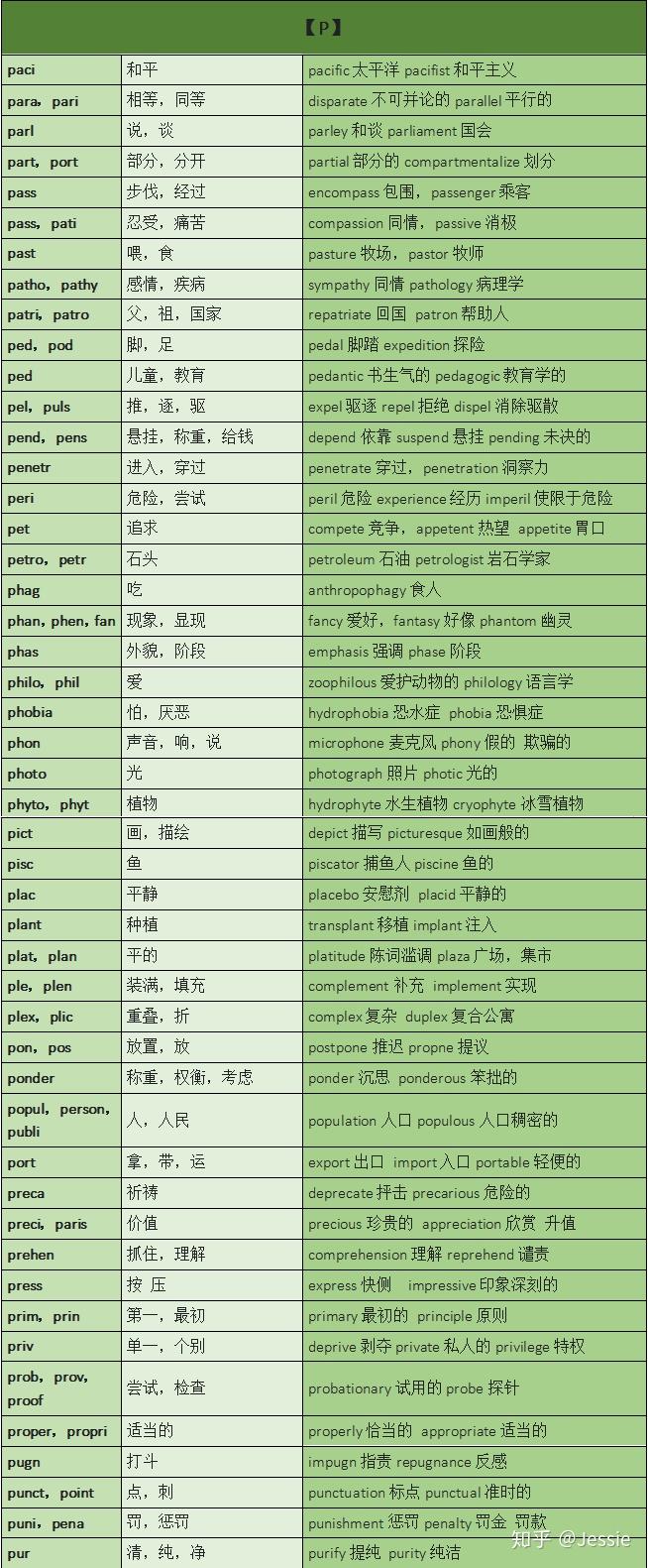 常见词汇词根词缀汇总,你的专属单词说明书 —迅速理解8000-15000单词不费劲 - 知乎