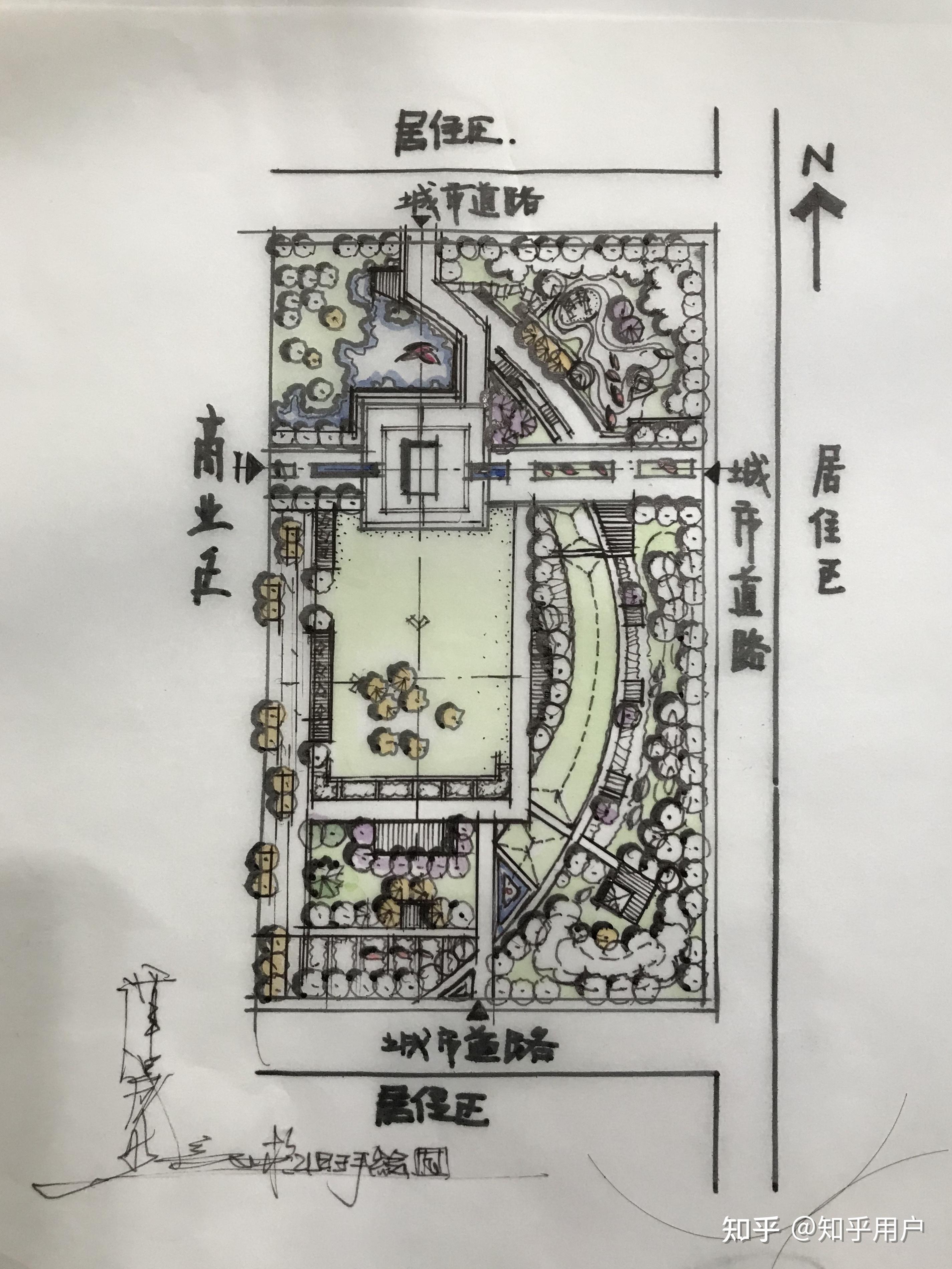艺术设计环艺景观考研快题手绘