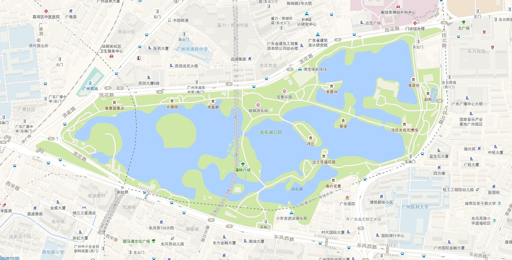 流花湖公园地图图片