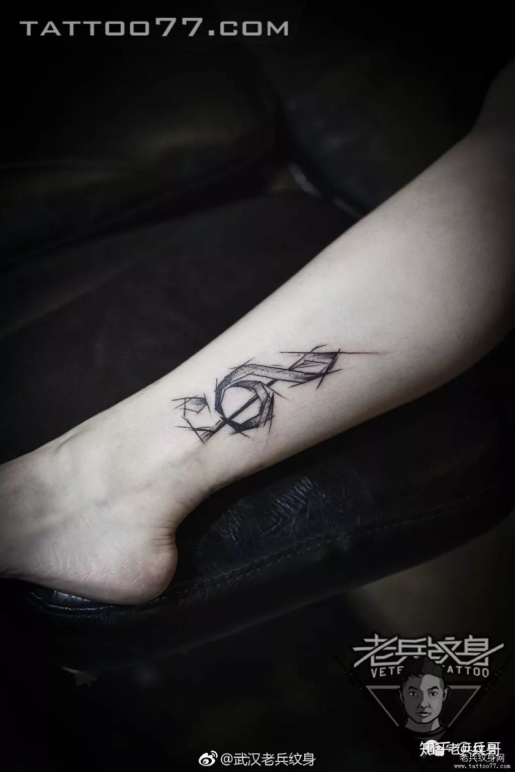 纹身素材第2期脚踝部位黑白风纹身