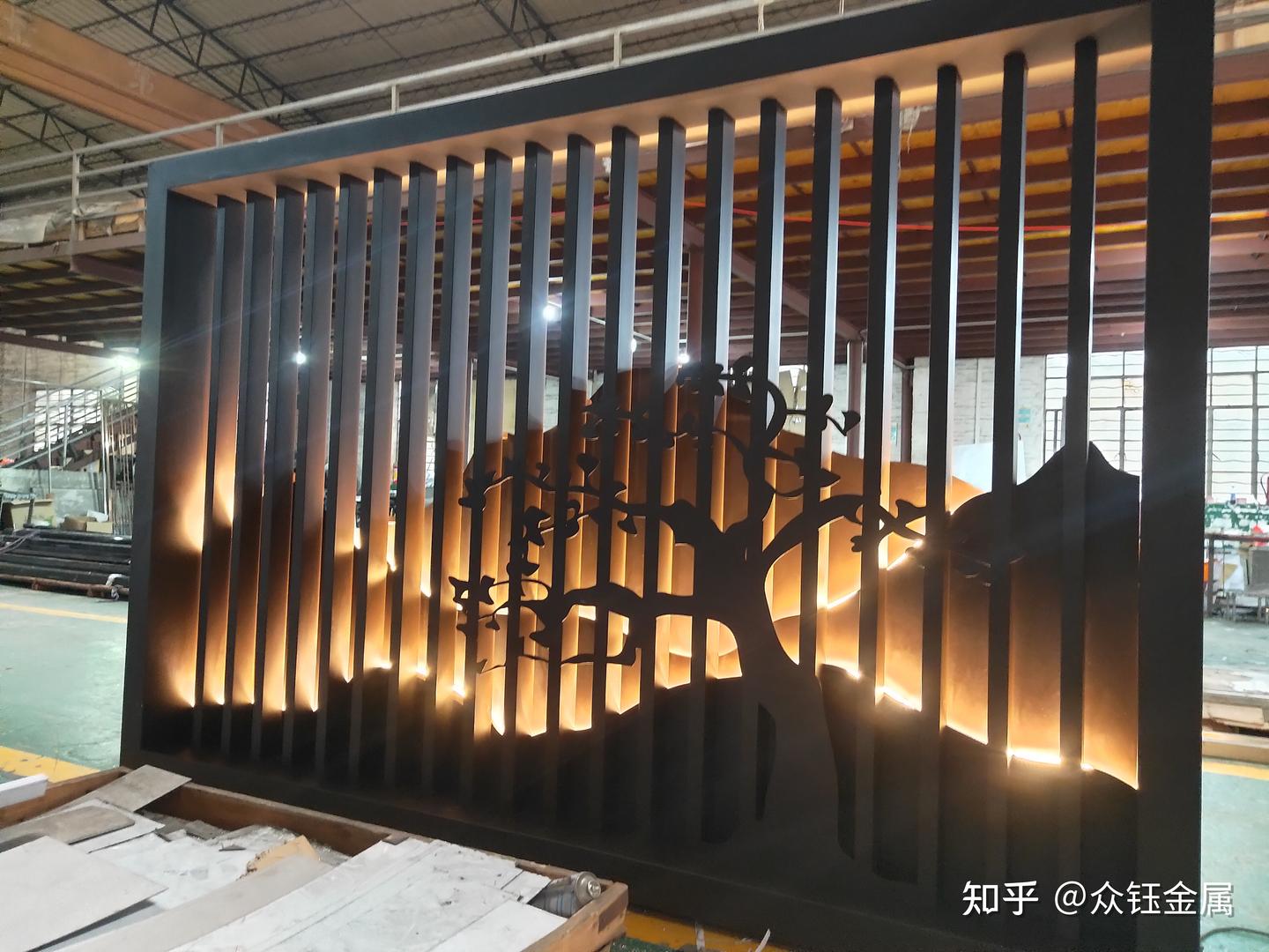 酒店大型景墙特色发光山峦不锈钢屏风 山形不锈钢格栅 - 知乎