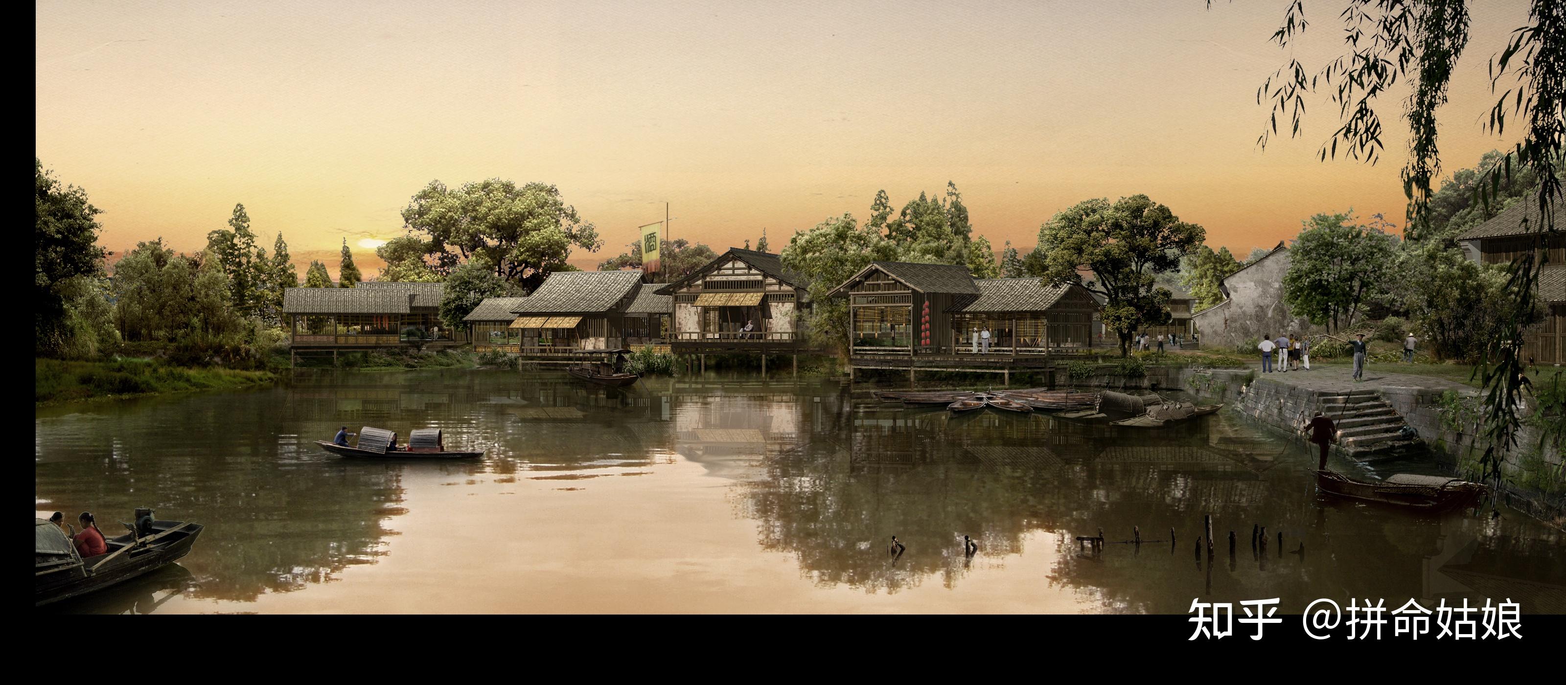 软件设计篇ps效果素材素材02ps江南水乡古建效果图后期psd分层素材01