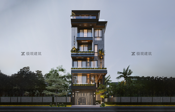 广东潮州丨小面宽六层现代风格自建别墅 - 知乎