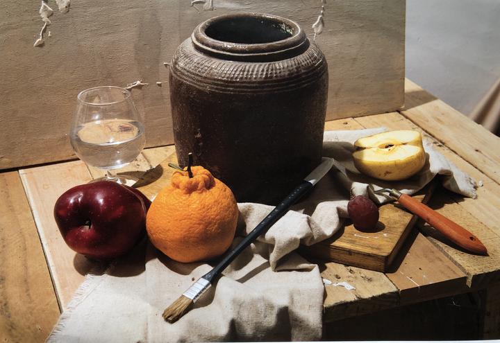 【静物素描】美术中考常见静物组合示范教学(蛇果 笔刷)