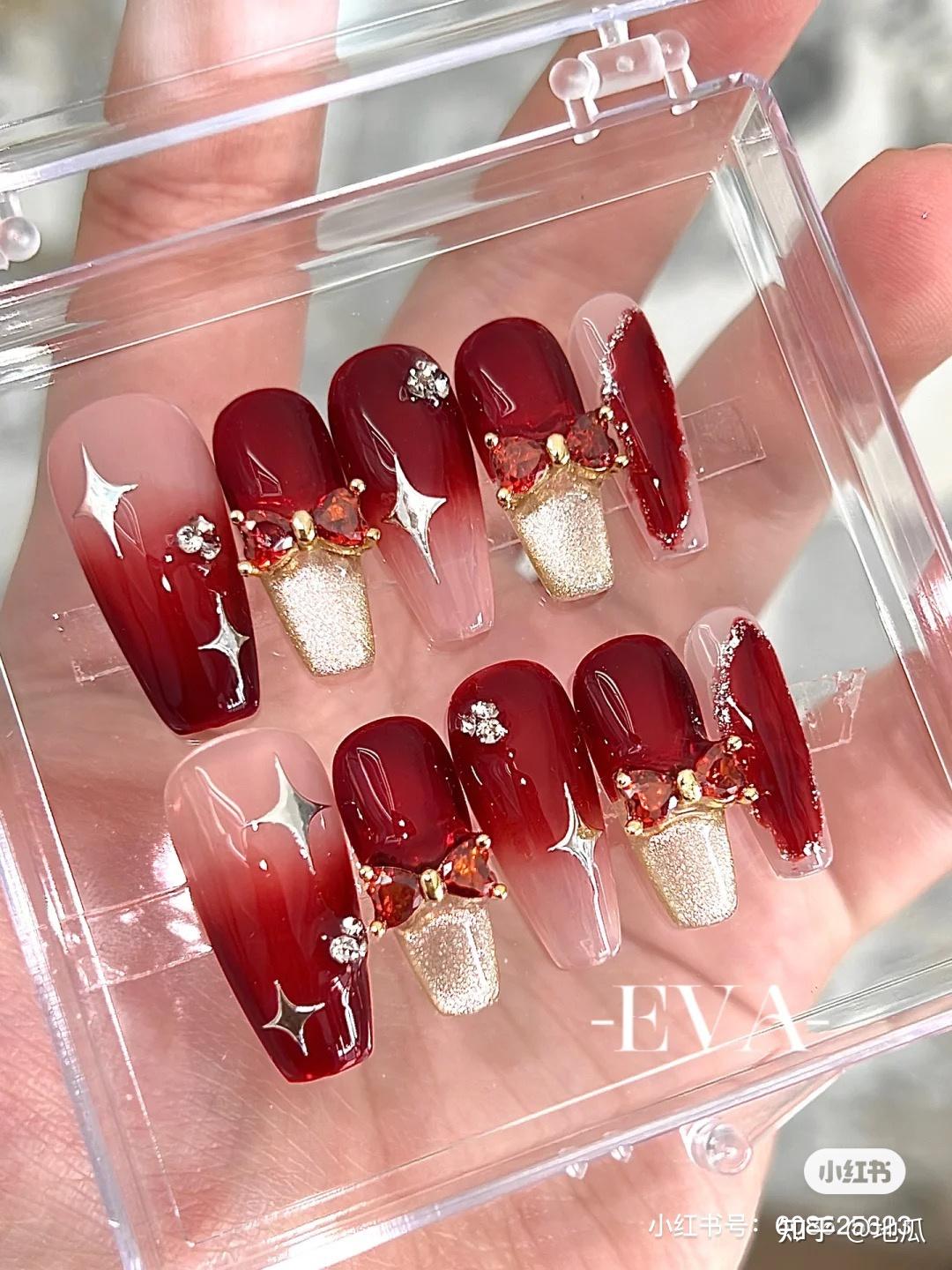 有哪些好看的红色系美甲值得分享?