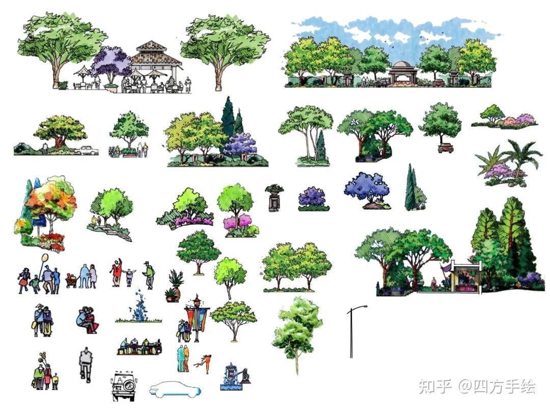 【景观设计】景观立面图 干货福利|那些你不可不知的景观剖立面表现
