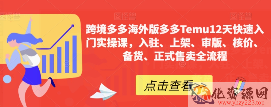 跨境多多海外版多多Temu12天快速入门实操课，入驻、上架、审版、核价、备货、正式售卖全流程