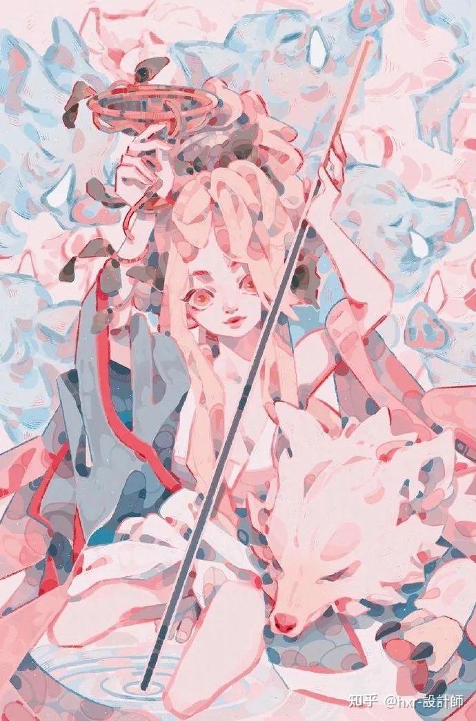 插画师 elohimes(ins) 风格独特的二次元粉色系的插画 配色绝了!