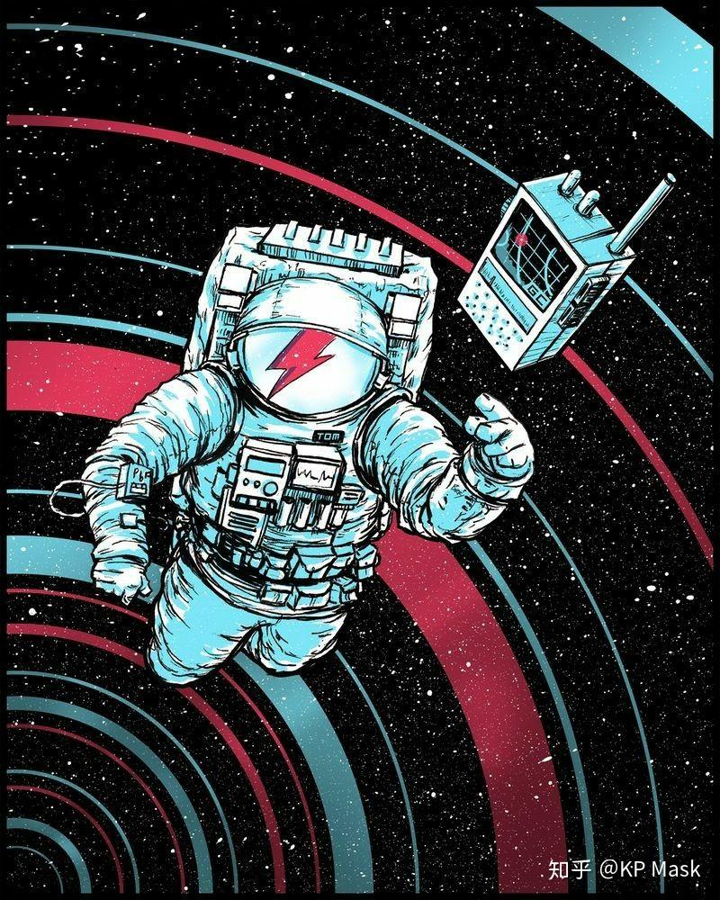 有什么宇航员主题的壁纸或者插画