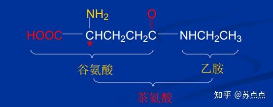 茶氨酸结构从图片可以看出,一分子茶氨酸来源于一分子的谷氨酸和一