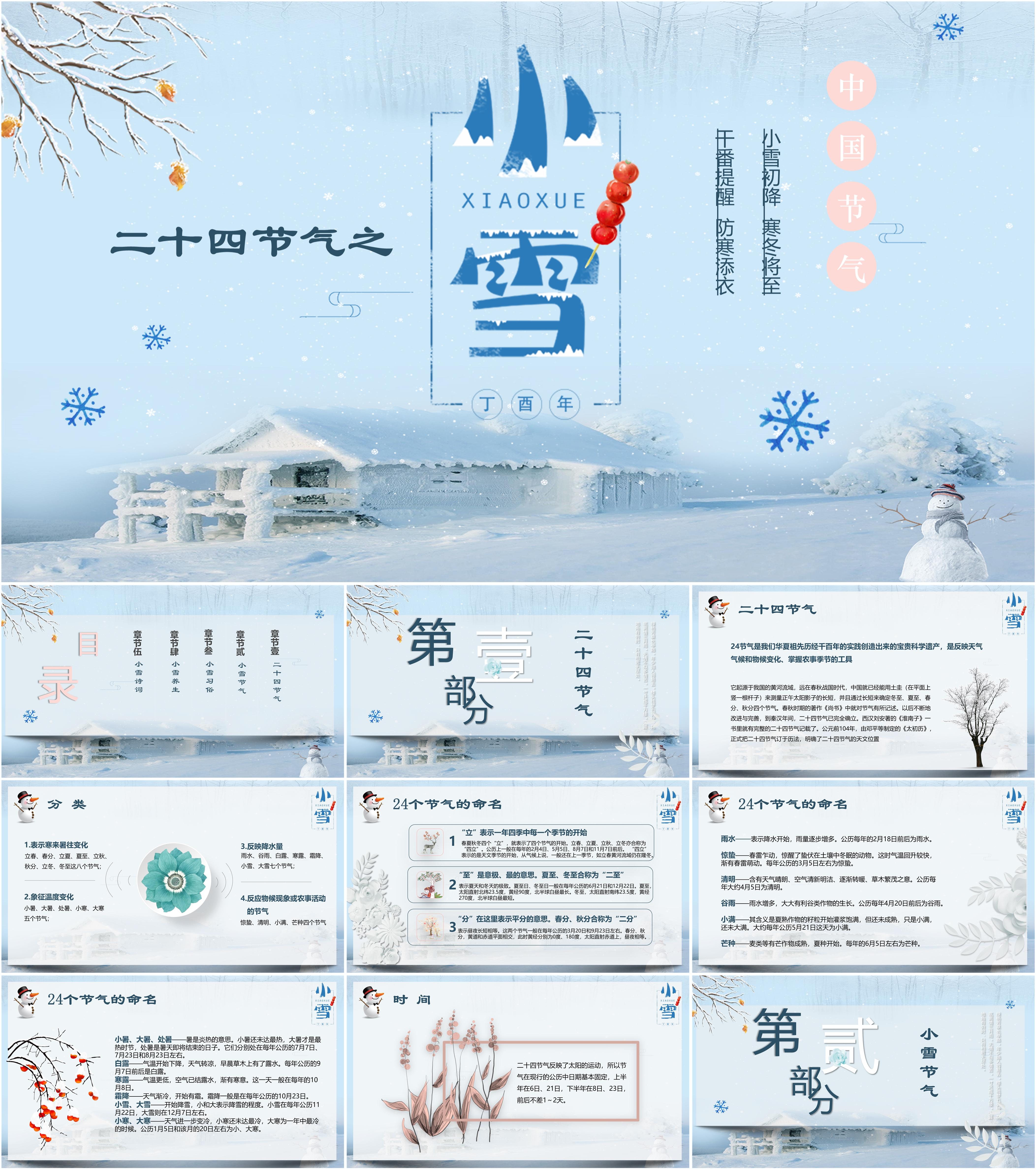 最新13套高质量2023小雪节气ppt课件